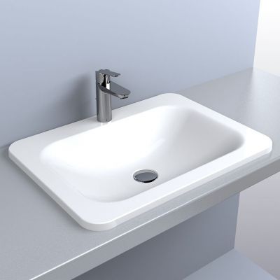 Miraggio California umywalka 61x46 cm wpuszczana biały połysk 0000158