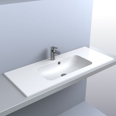 Miraggio Della umywalka 110x45 cm wpuszczana prostokątna biały połysk 0000170