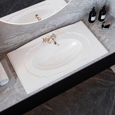 Miraggio Milano umywalka 89,6x48,7 cm wpuszczana prostokątna biały połysk 0000642