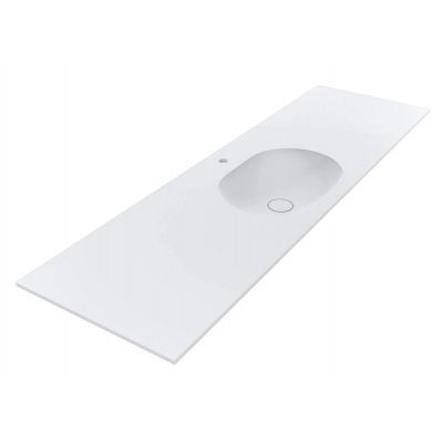 Miraggio New York 1850 Mirasoft umywalka 185x55 cm prostokątna nablatowa biały mat 69125564
