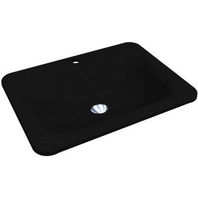 Miraggio California Mirastone umywalka 61,4x45,6 cm prostokątna wpuszczana czarny mat 69125663