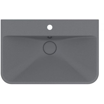 Miraggio Chamonix Mirastone umywalka 65,5x43,2 cm prostokątna ścienna-nablatowa szary mat 8813457