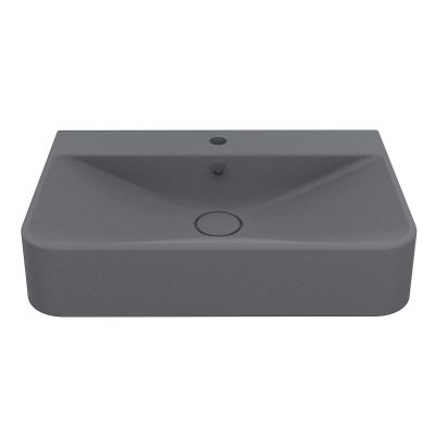 Miraggio Chamonix Mirastone umywalka 65,5x43,2 cm prostokątna ścienna-nablatowa szary mat 8813457