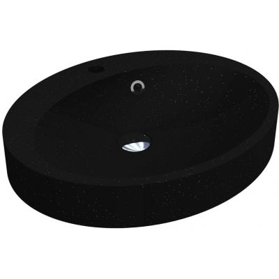 Miraggio Devon Mirastone umywalka 55x44,9 cm owalna wpuszczana czarny mat 8813458