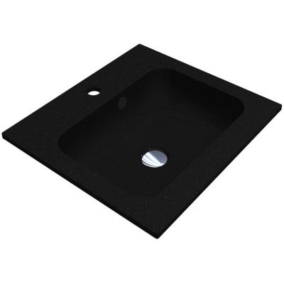 Miraggio Della Mirastone umywalka 50,1x45,1 cm prostokątna wpuszczana czarny mat 8813459