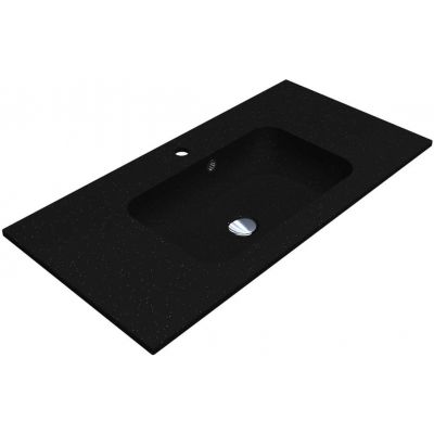 Miraggio Della Mirastone umywalka 90,1x45,1 cm prostokątna wpuszczana czarny mat 8813461
