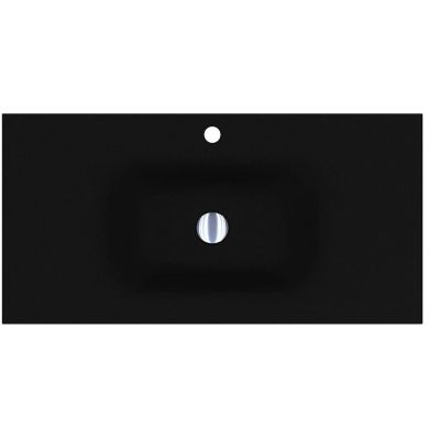 Miraggio Jessel Mirastone umywalka 90x45 cm prostokątna ścienna-wpuszczana czarny mat 8813467