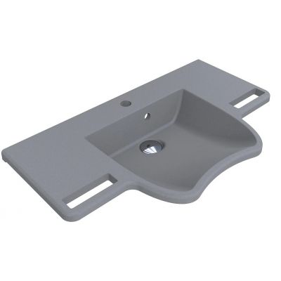 Miraggio Krakow Mirastone umywalka 80x45,4 cm ścienna dla niepełnosprawnych szary mat  8813471