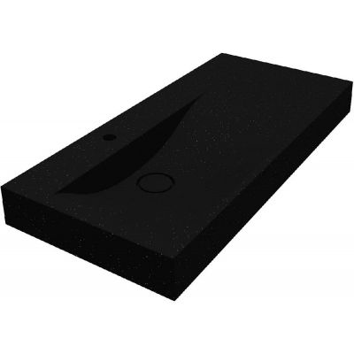 Miraggio Viola Mirastone umywalka 100x46 cm prostokątna ścienna czarny mat 8813479