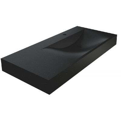 Miraggio Viola Mirastone umywalka 120x46 cm prostokątna ścienna czarny mat 8813480