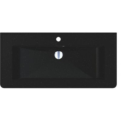 Miraggio Tres Mirastone umywalka 90x43 cm prostokątna ścienna czarny mat 8813481