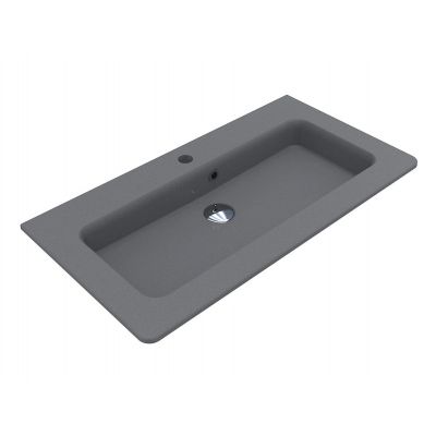 Miraggio Rostriks Tres Mirastone umywalka 80x42 cm prostokątna ścienna szary mat 8813483