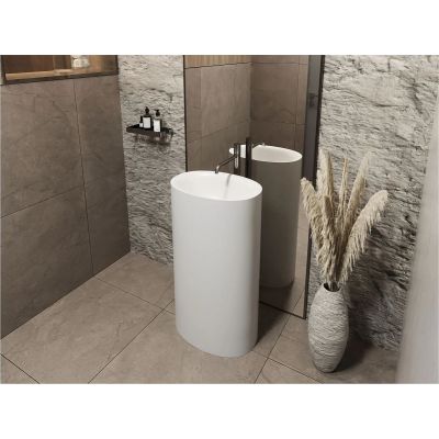 Miraggio Lowa Mirasoft umywalka 50x35 cm owalna wolnostojąca biała 8813616