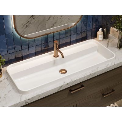 Miraggio Ocean 1000 umywalka 100x40 cm prostokątna wpuszczana biała 8813862