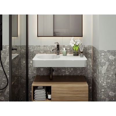 Miraggio Loop umywalka 80x45 cm prostokątna ścienna biała 8813981