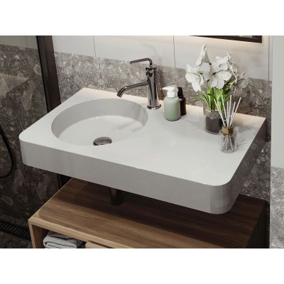 Miraggio Loop umywalka 80x45 cm prostokątna ścienna biała 8813981