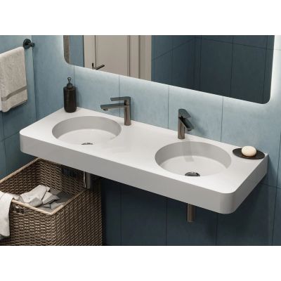 Miraggio Loop 1200-2 umywalka 120x45 cm prostokątna ścienna biała 8814001