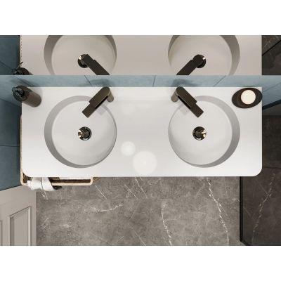 Miraggio Loop 1200-2 umywalka 120x45 cm prostokątna ścienna biała 8814001