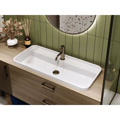 Miraggio Ocean umywalka 90x40 cm prostokątna wpuszczana biały mat 8814008