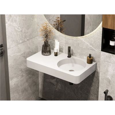 Miraggio Loop umywalka 80x45 cm prostokątna ścienna biała 8814187