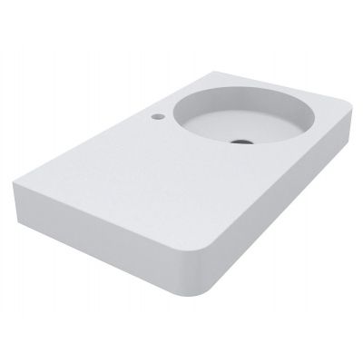 Miraggio Loop R Mirasoft umywalka 80x45 cm prostokątna ścienna biały mat 8814189