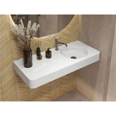 Miraggio Loop umywalka 100x45 cm prostokątna ścienna biała 8814190