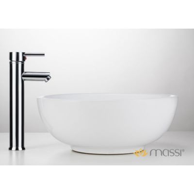Massi Malo umywalka nablatowa 38 cm okrągła biała MSU-5604