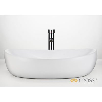 Massi Somon umywalka nablatowa 63,5x42 cm owalna biała MSU-5254