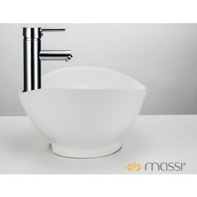 Massi Otyla umywalka nablatowa 59x39 cm owalna biała MSU-5062