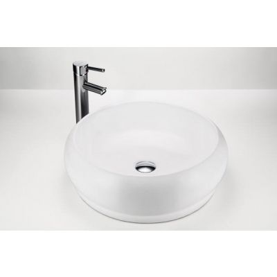 Massi Ringa umywalka nablatowa 40 cm okrągła biała MSU-5509
