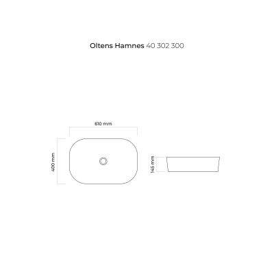 Oltens Hamnes umywalka 61x40 cm owalna czarna 40302300