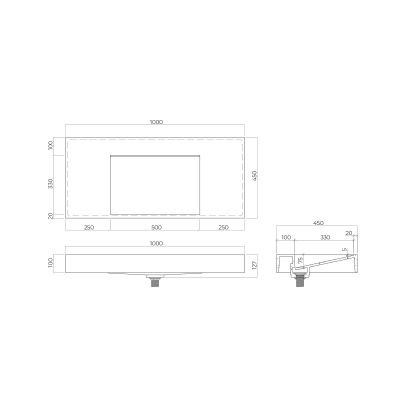 Oltens Stila umywalka 100x45 cm ścienna LavaForm biały mat 40003900
