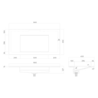 Oltens Stila umywalka 90x45 cm meblowa LavaForm biały połysk 40202000