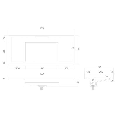 Oltens Stila umywalka 100x45 cm meblowa LavaForm biały połysk 40203000
