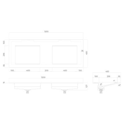 Oltens Stila umywalka 120x45 cm meblowa LavaForm biały połysk 40205000