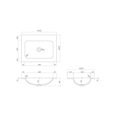 Oltens Kalla umywalka 60,2x46 cm LavaForm meblowa biały połysk 40207000