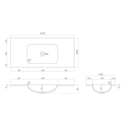 Oltens Kalla umywalka 100,2x46 cm meblowa LavaForm biały połysk 40208000