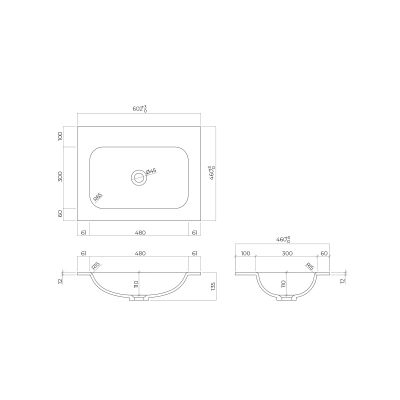 Oltens Kalla umywalka 60,2x46 cm meblowa LavaForm biały mat 40209900