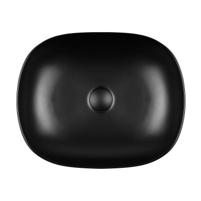 Oltens Hamnes umywalka 49x39,5 cm owalna czarna 40800300