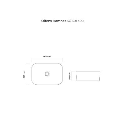 Oltens Hamnes umywalka 46,5x37,5 cm owalna czarna 40301300