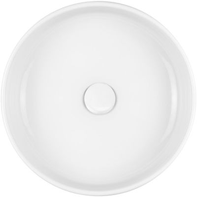 Oltens Fossa umywalka 40 cm nablatowa okrągła z powłoką SmartClean biała 40802000