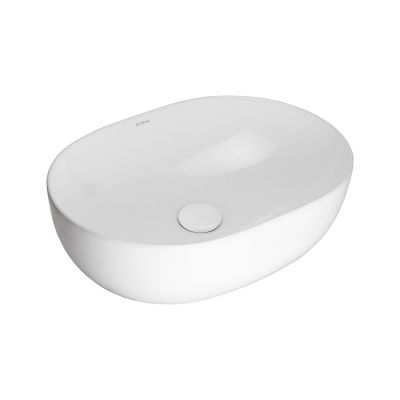 Oltens Hamnes Thin umywalka 49,5x35,5 cm nablatowa owalna biała 40319000