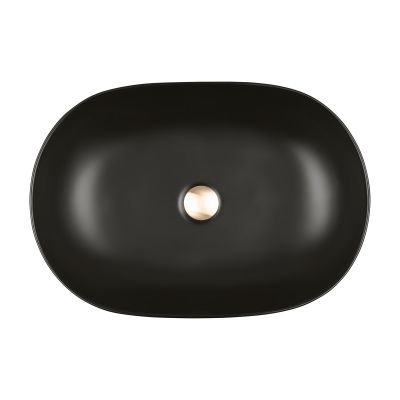 Oltens Hamnes Thin umywalka 60,5x41,5 cm owalna czarna 40320300