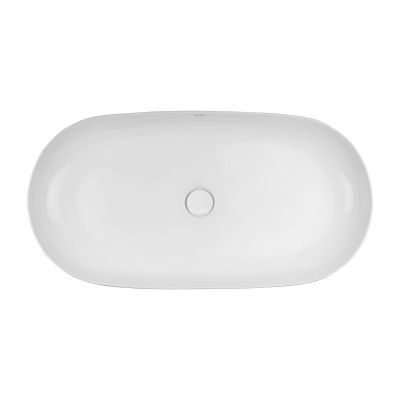 Oltens Hamnes Thin umywalka 80x40 cm nablatowa owalna z powłoką SmartClean biała 40821000