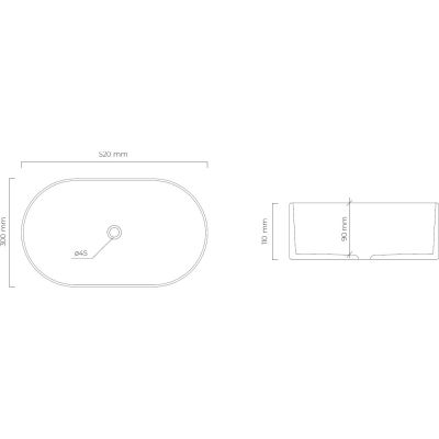 Oltens Lom Thin umywalka 52x30 cm owalna nablatowa z powłoką SmartClean biała 40828000