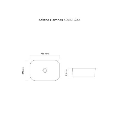 Oltens Hamnes umywalka 46,5x37,5 cm owalna czarna 40801300