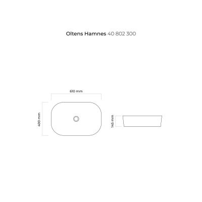 Oltens Hamnes umywalka 61x40 cm owalna czarna 40802300