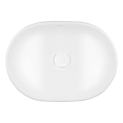 Oltens Hamnes umywalka 47,5x34 cm owalna nablatowa biała 40309000