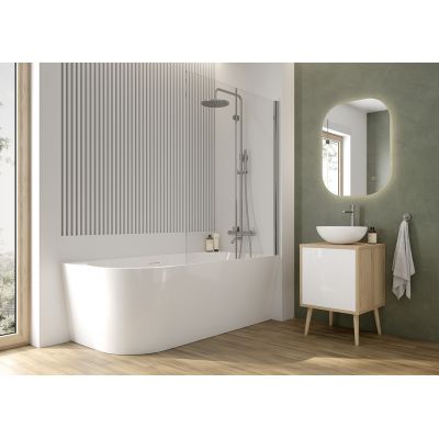 Oltens Jagala umywalka 32x32 cm okrągła nablatowa biała 40817000