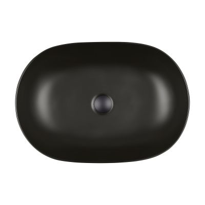 Oltens Hamnes Thin umywalka 60,5x41,5 cm owalna czarna 40820300